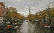 unknow artist Prinsengracht canal painting